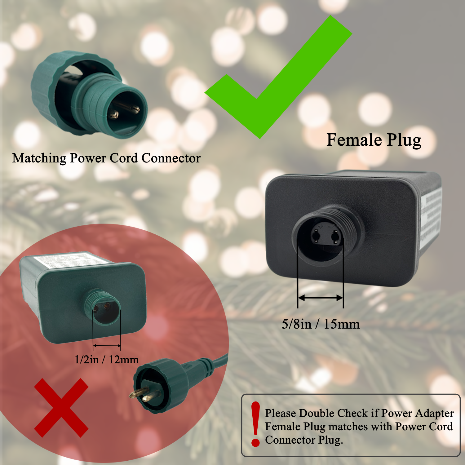 Christmas Tree LED Power Cord Foot Switch Control Raintight 5/8inch Plug 6Ft 07FC0E-D4 - KOEEK
