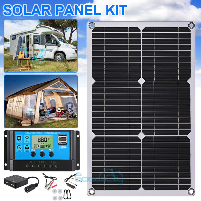 ny 400W Watt Mono Solcellepanel 12V Lading Off-Grid Batteristrøm RV Home Boat Camp