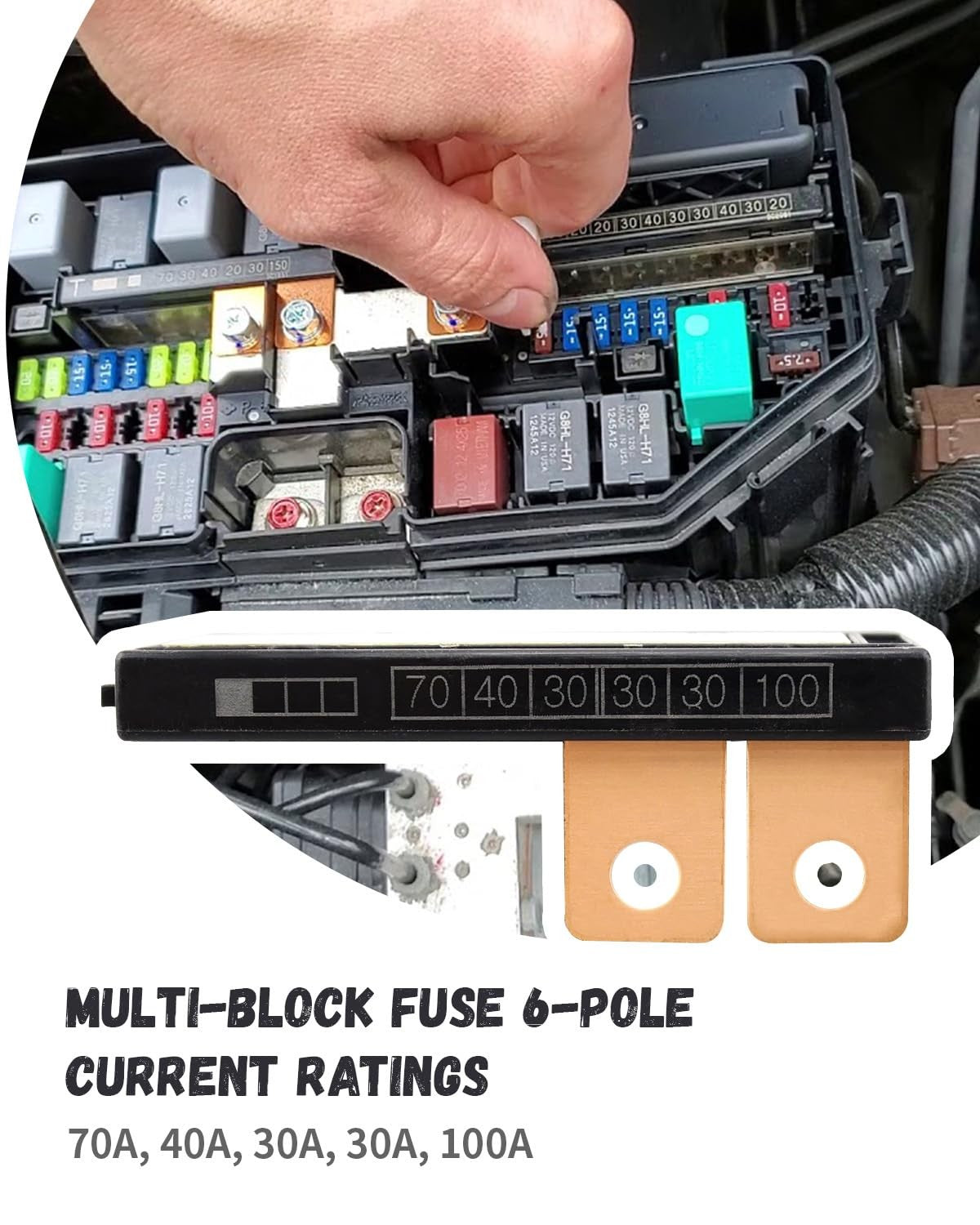 new Multi-Fuse Block 38231-TR0-A01 Fit for Civic 2012-2015, 6 Circuit 32A Black