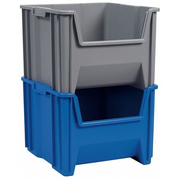 Akro-Mils 13018Grey Hang & Stack Plastic Storage Bin, 16x12 In