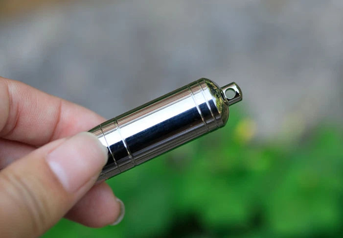 Pure Titanium Waterproof Pill Case Keychain pill Holder Container Organizer EDC 07FC0E-D4 - KOEEK