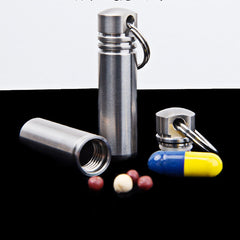 EDC Titanium Alloy Outdoor Travel Survival Waterproof Container Pill Storage Box 07FC0E-D4 - KOEEK