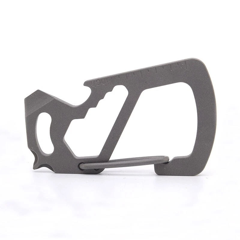 Titanium Alloy Keychain Carabiner Opener Wrench Outdoor Camping Multi EDC Tools 07FC0E-D4 - KOEEK