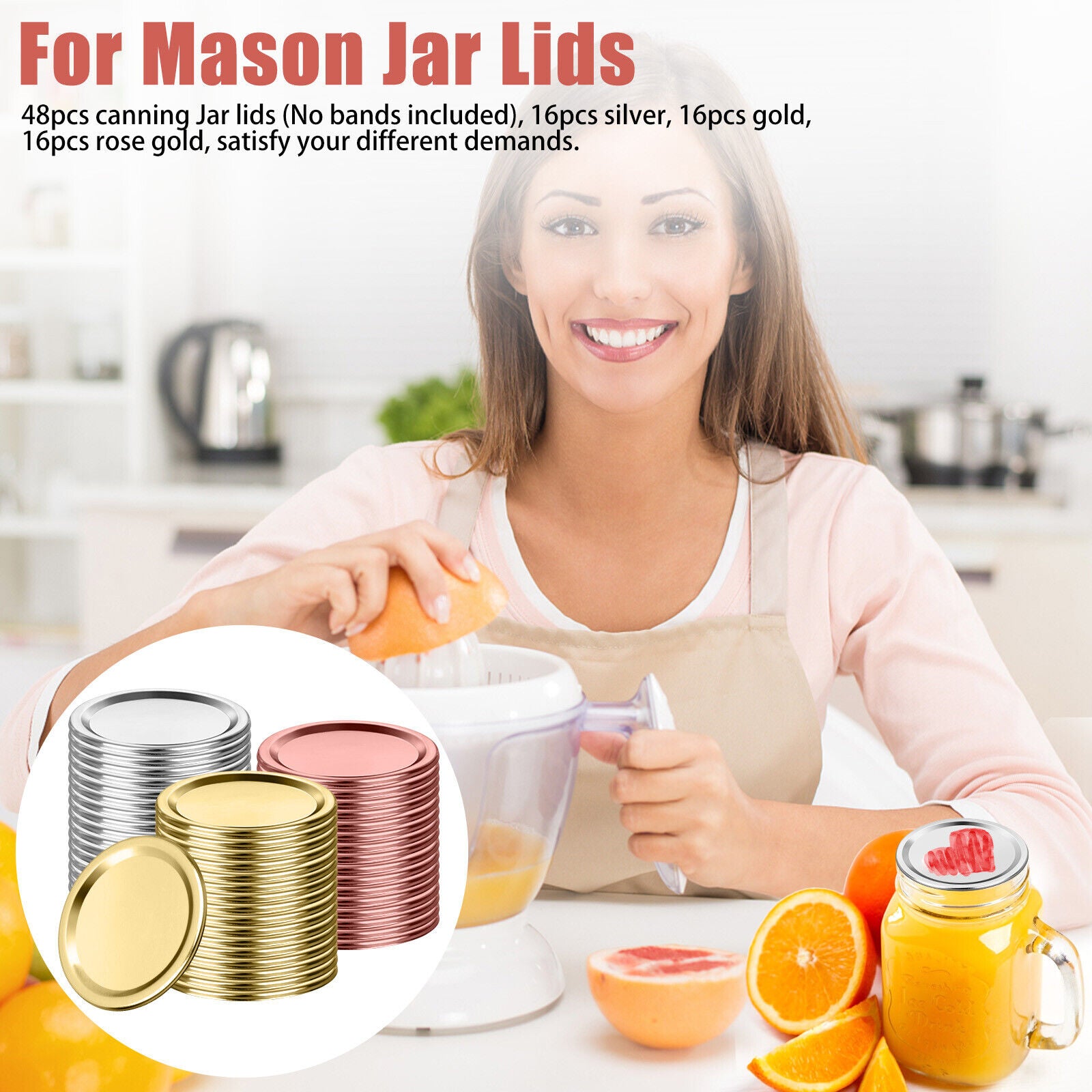 100PCS 87/70mm Regular Wide Mouth Canning Lid Mason Jar Leakproof Durable Reused koeek - KOEEK