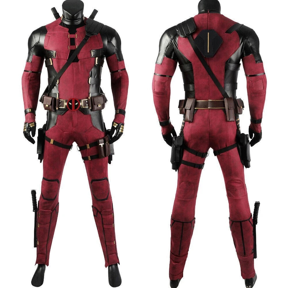Deadpool 3 Wade Wilson Outfits Cosplay Costume Jumpsuit Mask Full Suits Custom 07FC0E-D4 - KOEEK