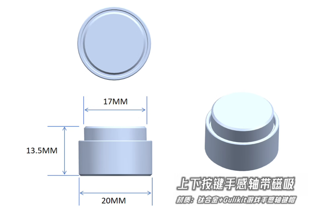 EDC Titanium Alloy Twist Egg Various Button Caps Tactile Axis Joystick Handle 07FC0E-D4 - KOEEK