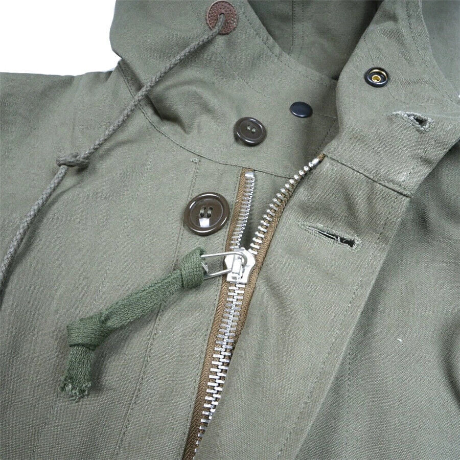 Military US Army M47 Jacket Trench Coat Mens Spring Fall Zip Hooded Windbreaker 07FC0E-D4 - KOEEK