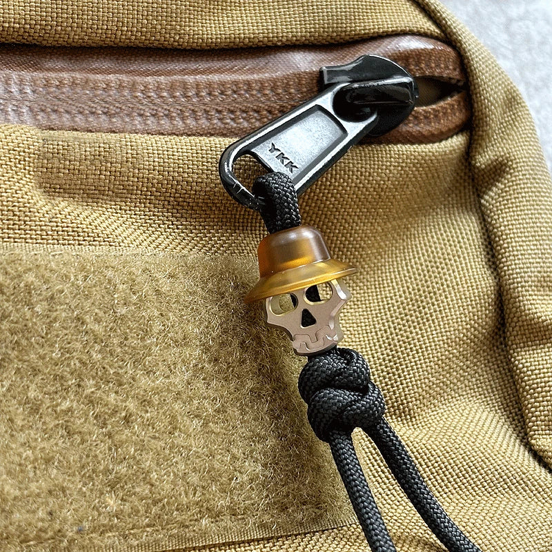 EDC Titanium + Ultem PEI Knife Lanyard Bead Pendant Parachute Cord DIY Keychain- 07FC0E-D4 - KOEEK