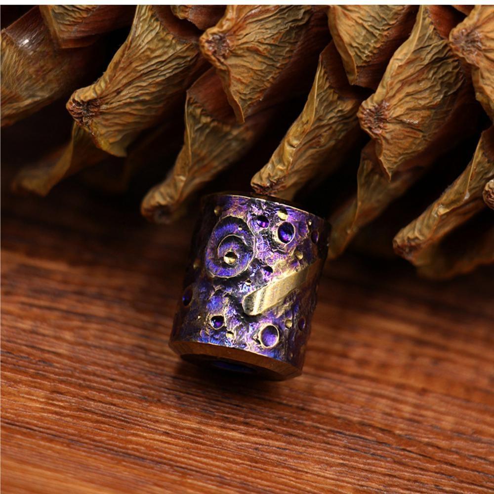 Titanium Knife Lanyard Bead Paracord Necklace Pendant Bracelet Bead EDC Handmade 07FC0E-D4 - KOEEK