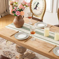 Sage Green Table Runner 72 Inches Long Boho Macrame Table Runner for Home Decor 07FC0E-D4 - KOEEK