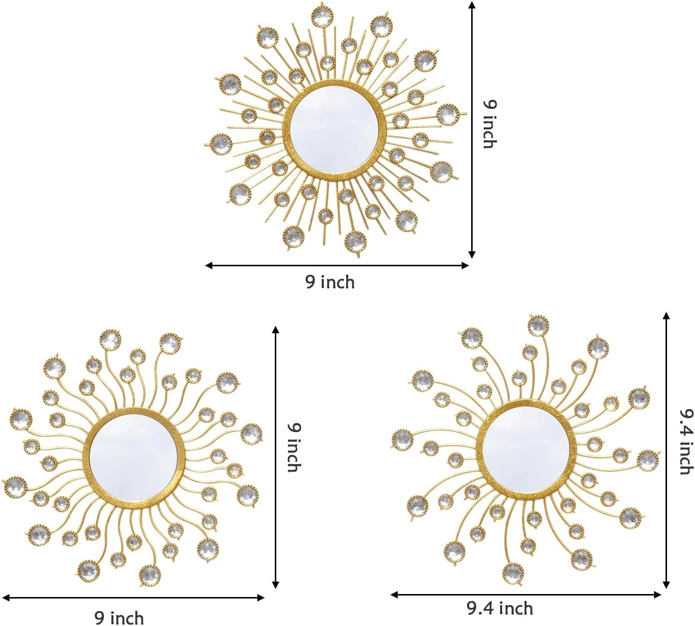 Mirror Wall Decor Wall Mirrors Decorative Sunburst Boho Mirror Gold Mirror Wall 07FC0E-D4 - KOEEK