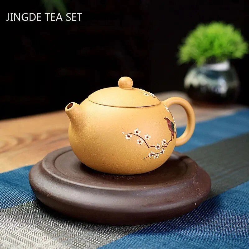 400ml Chinese Classic Yixing Purple Clay Teapot Handmade Tea Set Gift Xishi Pot 07FC0E-D4 - KOEEK