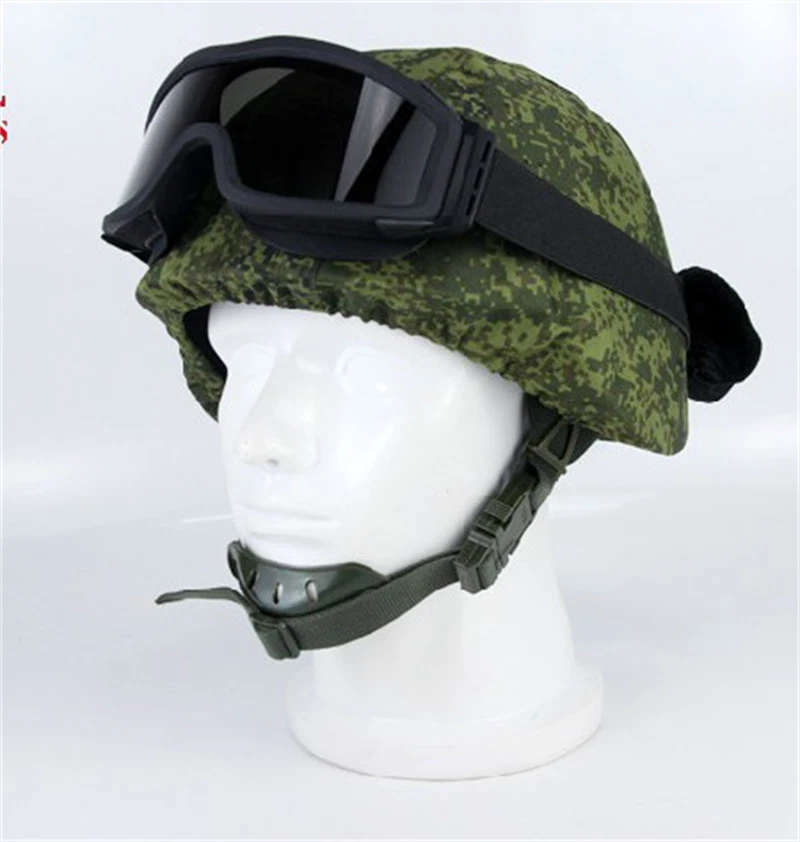 US! Replica Russian Army 6b26 Tactical Steel Helmet + Helmet Cover + Goggle Set 07FC0E-D4 - KOEEK