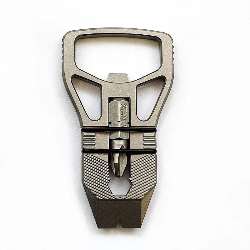 Titanium Alloy Keychain Pry Bar Crowbar Bottle Opener Outdoor Multi EDC Tools 07FC0E-D4 - KOEEK