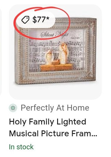 Christmas Musical Silent Night Lighted Water Picture Frame RAZ Imports 10" RAZ IMPORTS - KOEEK