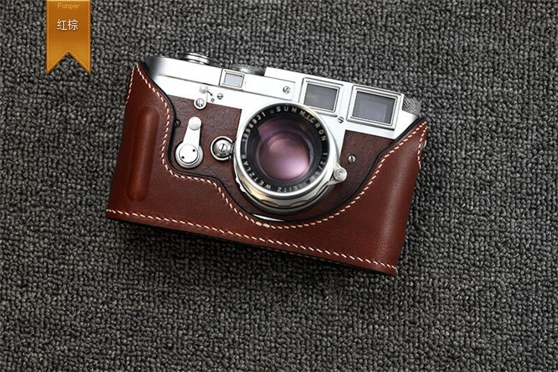 Handmade Leather Camera Half Case Protective Cover for Leica M3 07FC0E-D4 - KOEEK