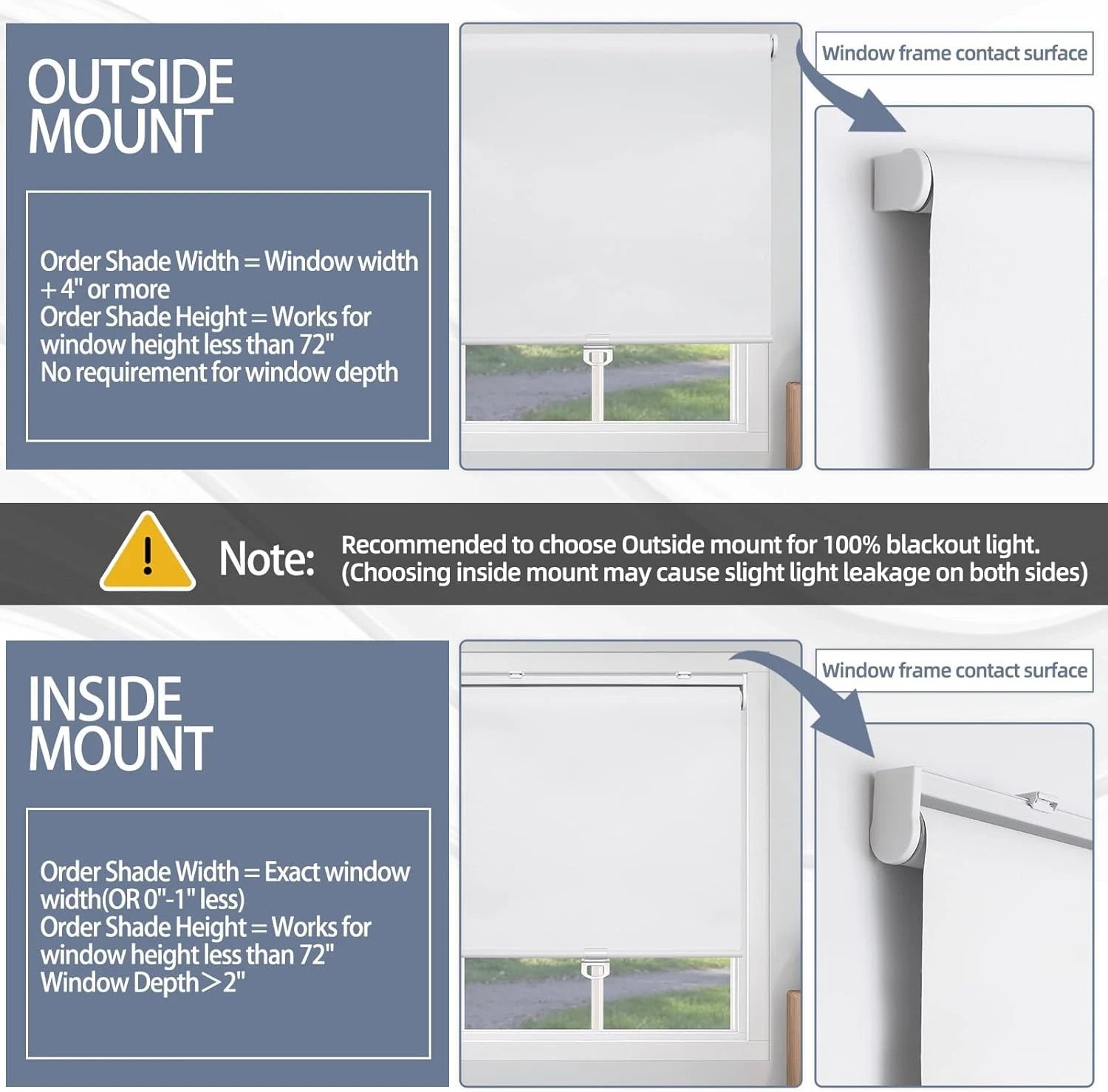 Wireless blackout roller blinds, cord spring system indoor blinds 07FC0E-D4 - KOEEK