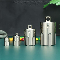 EDC Titanium Alloy Pill Case Holder Container Waterproof Keychain Pendant Gift- 07FC0E-D4 - KOEEK