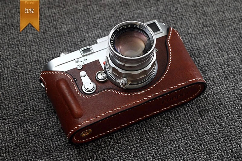 Handmade Leather Camera Half Case Protective Cover for Leica M3 07FC0E-D4 - KOEEK