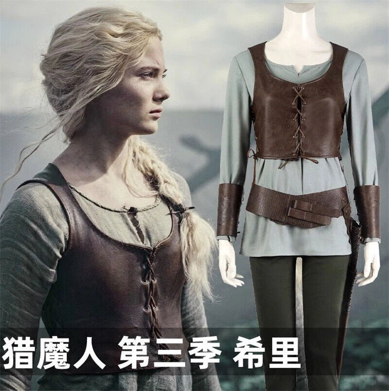 The Witcher 3：Wild Hunt Cirilla Fiona Elen Riannon Cosplay Costume Full Set Suit 07FC0E-D4 - KOEEK