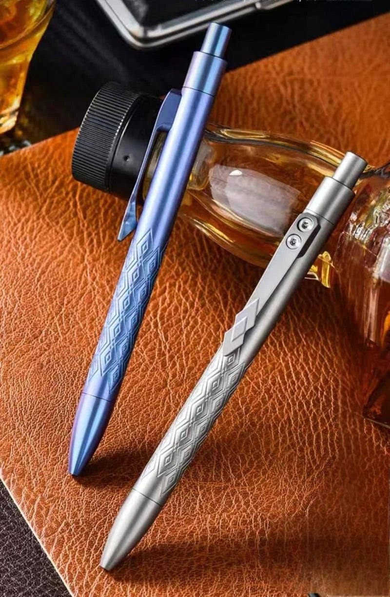 Titanium Alloy Ballpoint Pen EDC Pocket Signature Writing Pen Business Office 07FC0E-D4 - KOEEK