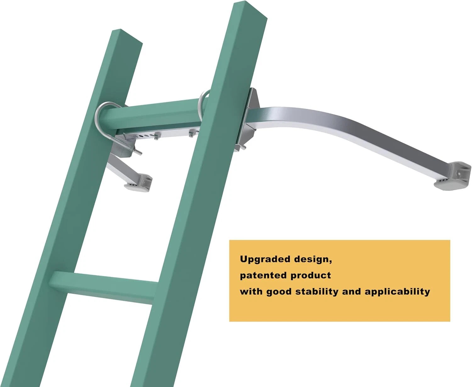 Ladder stabilizer with non-slip rubber backing pads to secure wall ladder hooks. 07FC0E-D4 - KOEEK