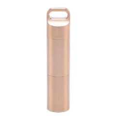EDC Double Layer Solid Brass Survival Waterproof Key Storage pill Box Kit Tool 07FC0E-D4 - KOEEK
