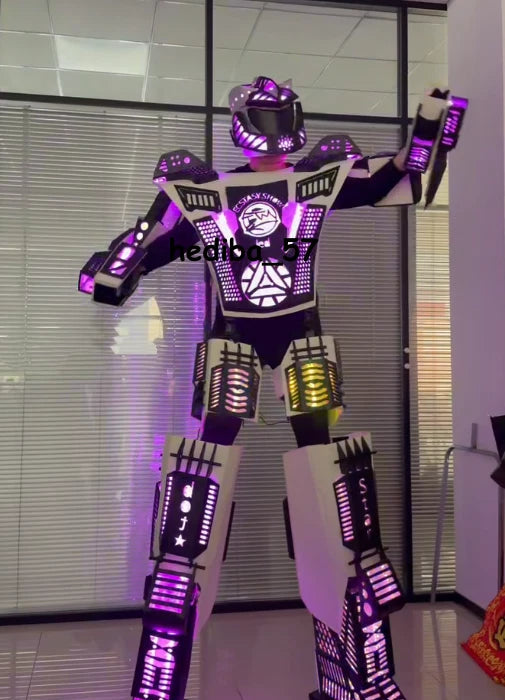 Glowing LED Robot Costume - Illuminated Cosplay For Dance & Parties DJ Part 07FC0E-D4 - KOEEK