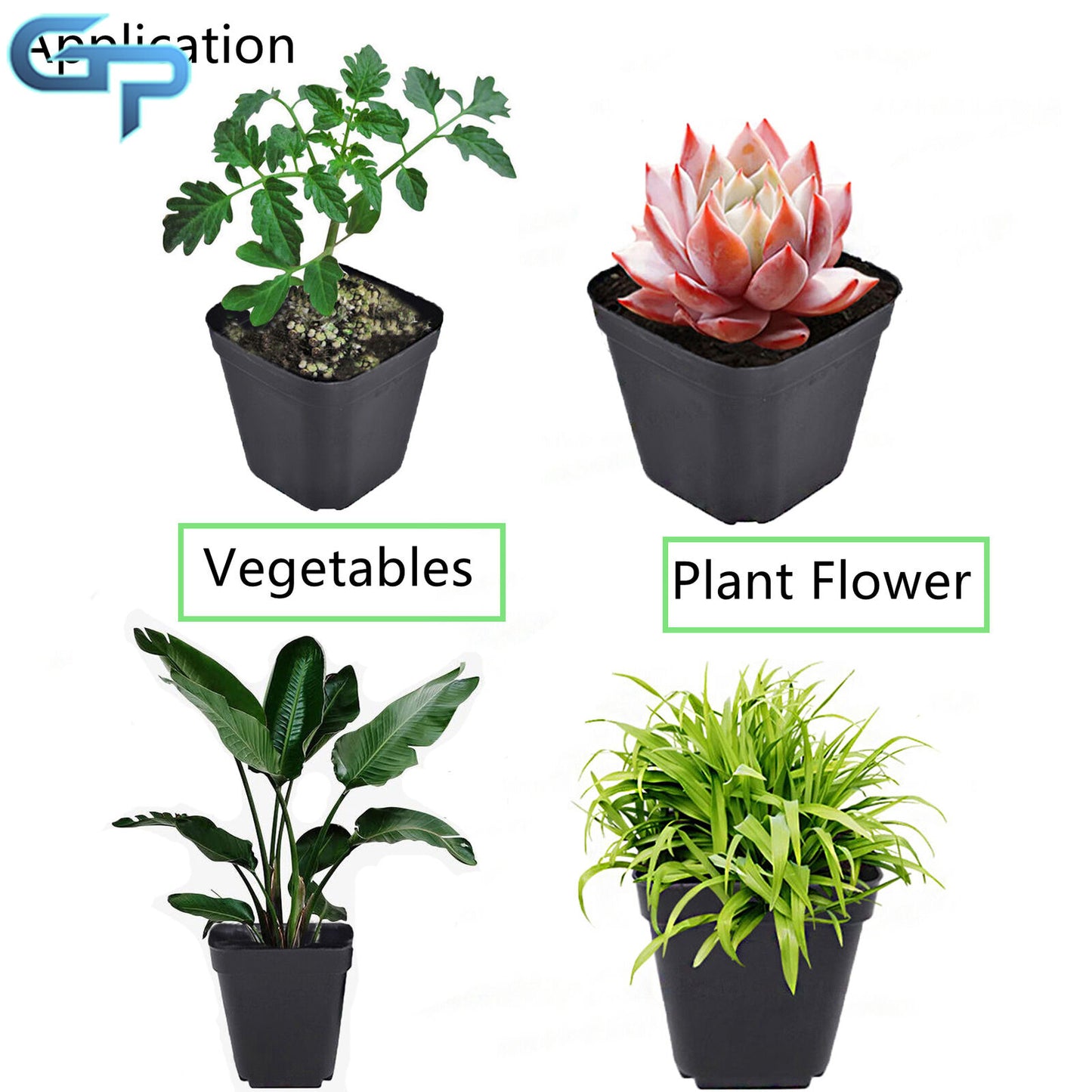 100 Pack 4" Square Plastic Seedling Pots Nursery Seeds Starting Plants Cuttings