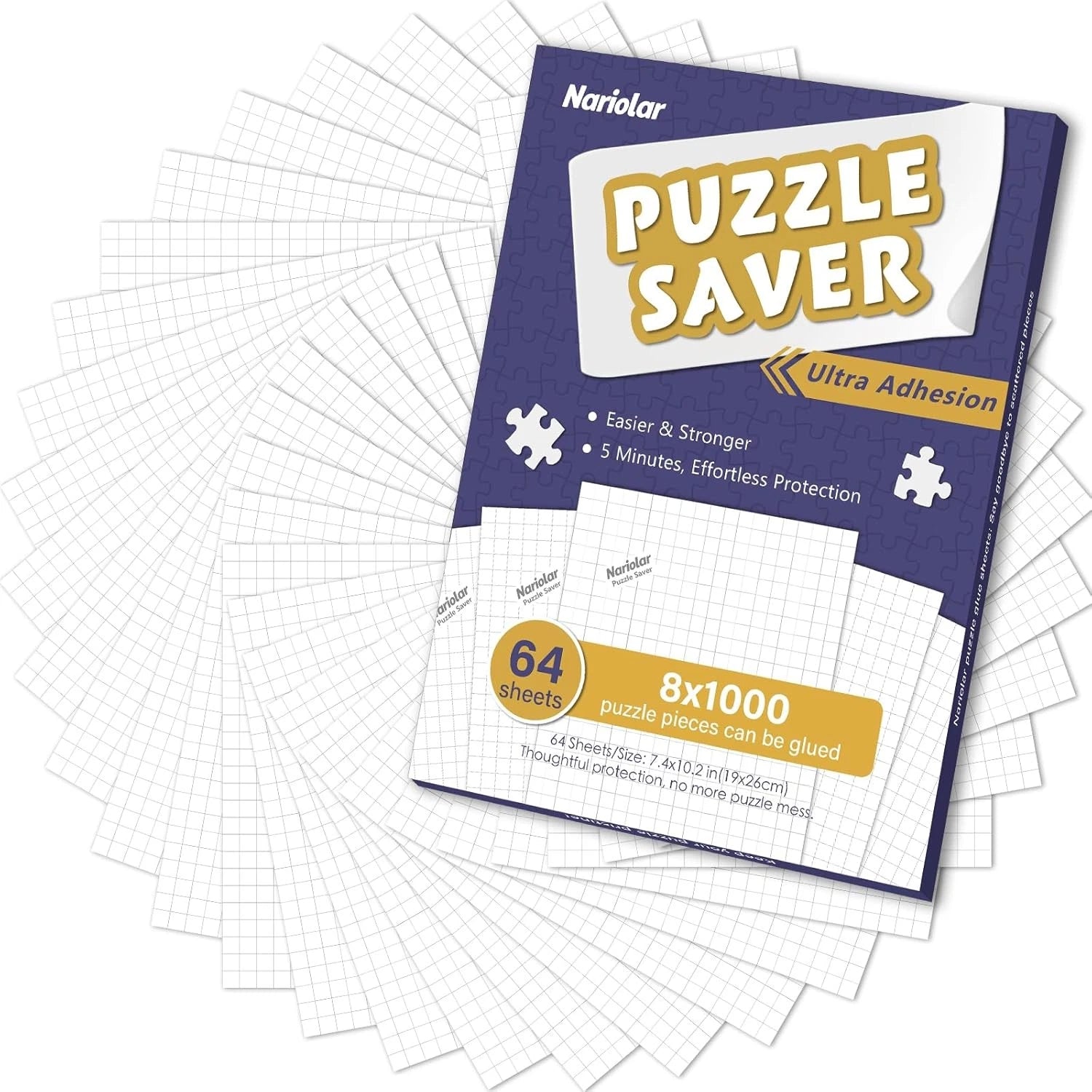 Ultra Adhesion Puzzle Glue Sheets,64 Puzzle Saver Sheets Preserves 8×1000 Pieces 07FC0E-D4 - KOEEK