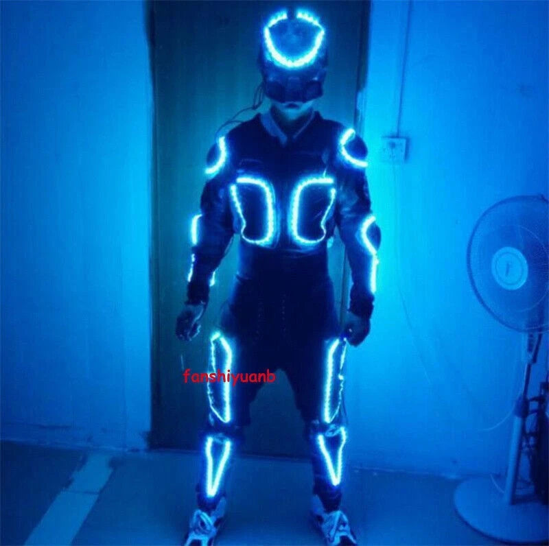 7 Colors LED Robot Suit Light Rechargeable Mask Clothing Remote Control Costume 07FC0E-D4 - KOEEK