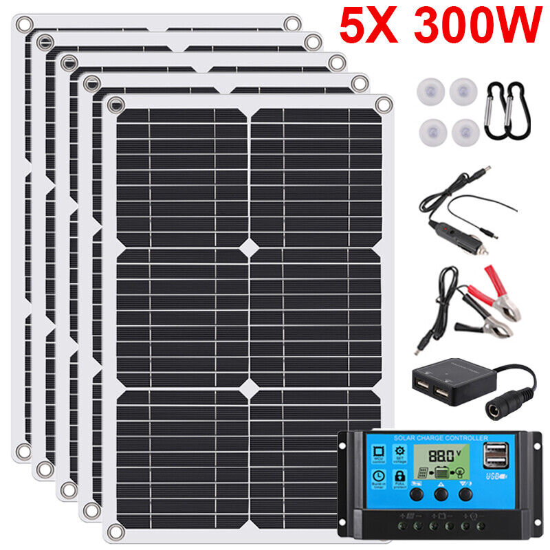 ny 4000W 400W Watt Fleksibelt Solpanel 12V Mono Home RV Rooftop Camping Off-Grid