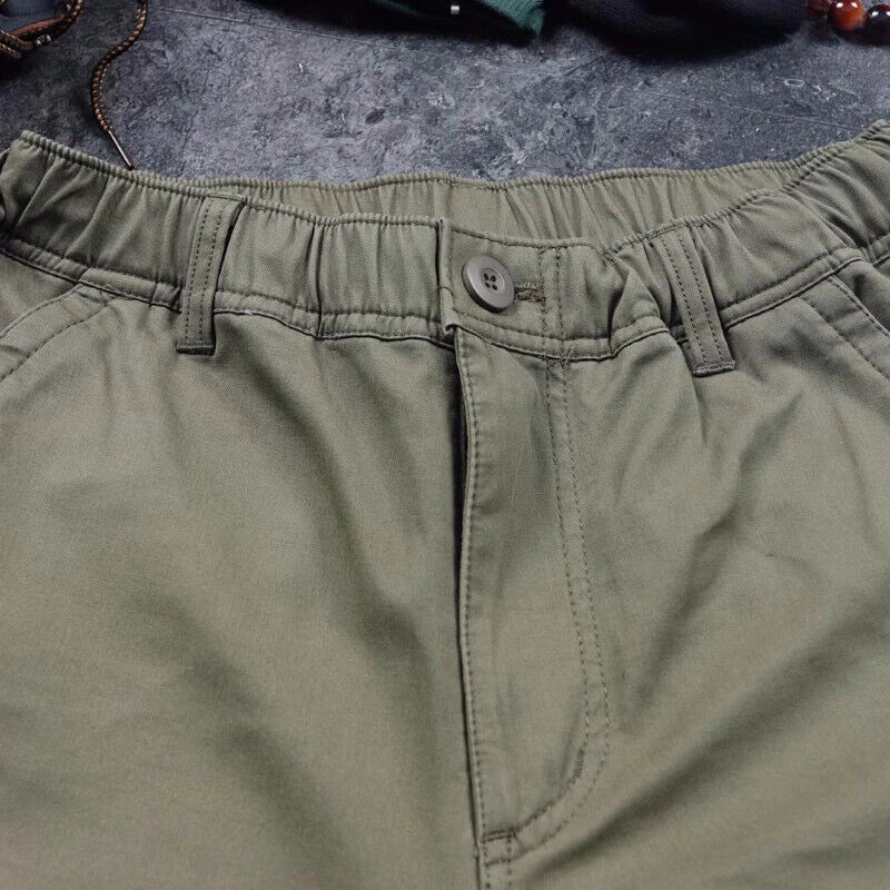 Cargo Pants Multi Pocket Men's Loose Straight Casual Pants Outdoor Pure Cotton 07FC0E-D4 - KOEEK