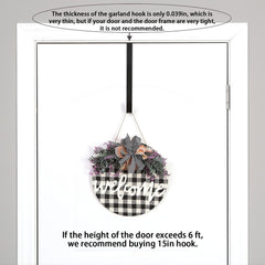 new Sattiyrch 12" Wreath Hanger for Front Door,Steel Over The Door Black SATTIYRCH - KOEEK