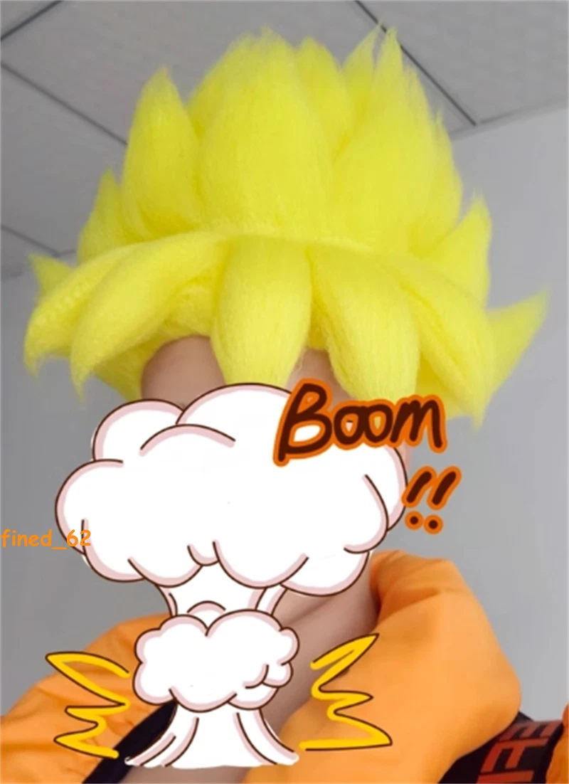 Dragon Ball Kakarotto Vegeta Goku Super Saiyan Yellow Wig Halloween Cosplay WIG 07FC0E-D4 - KOEEK