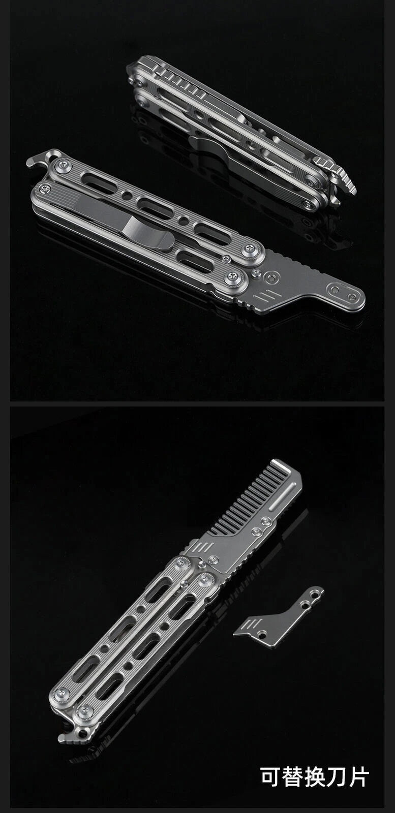 EDC Titanium Alloy Comb Hair Cutting Outdoor Activity Portable Standbys Tools 07FC0E-D4 - KOEEK