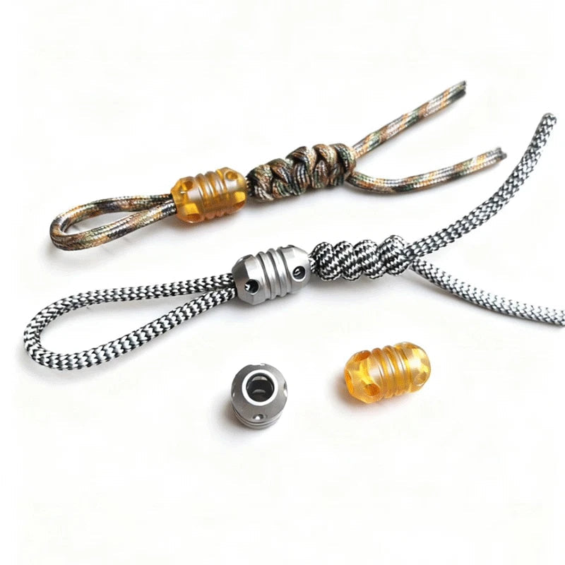 Ultem PEI Titanium Knife Lanyard Bead Pendant Keychain Parachute Cord EDC DIY 07FC0E-D4 - KOEEK