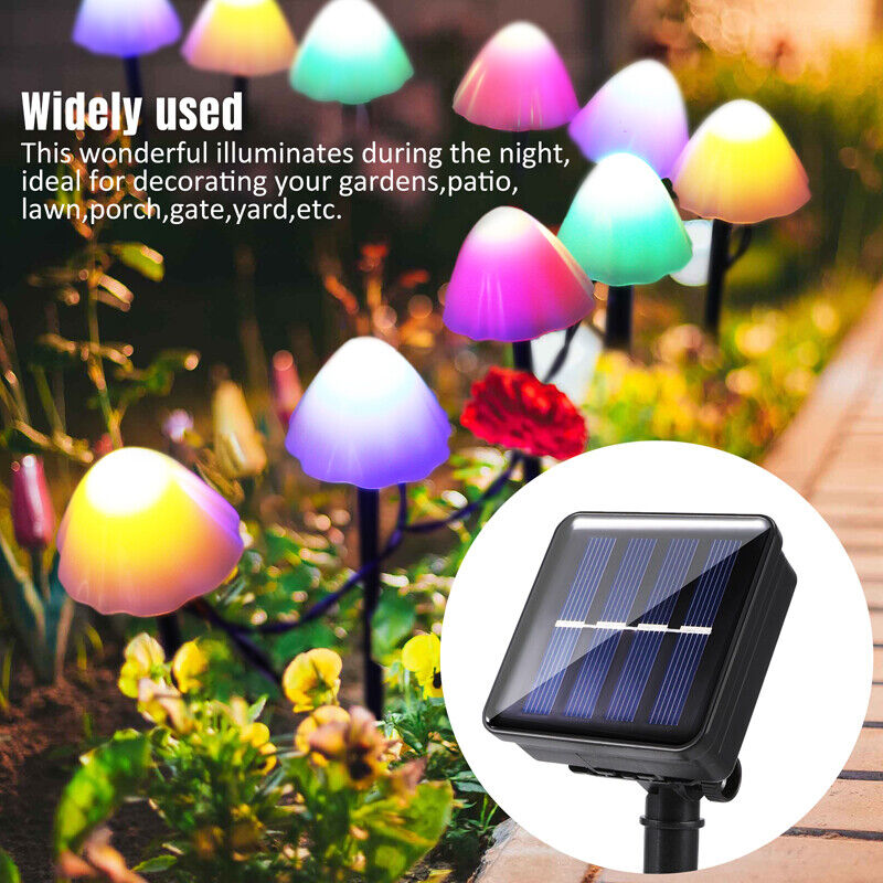 ny Solar Luces De luz 10 LED Para Exterior Patio Jardin Impermeable