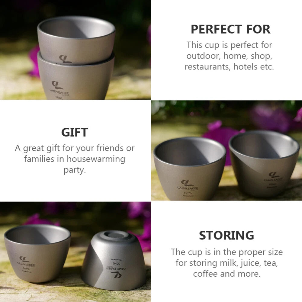 Titanium Outdoor Tea Set Travel Coffe Mug Portable Coffee Cup EDC Gifts 07FC0E-D4 - KOEEK