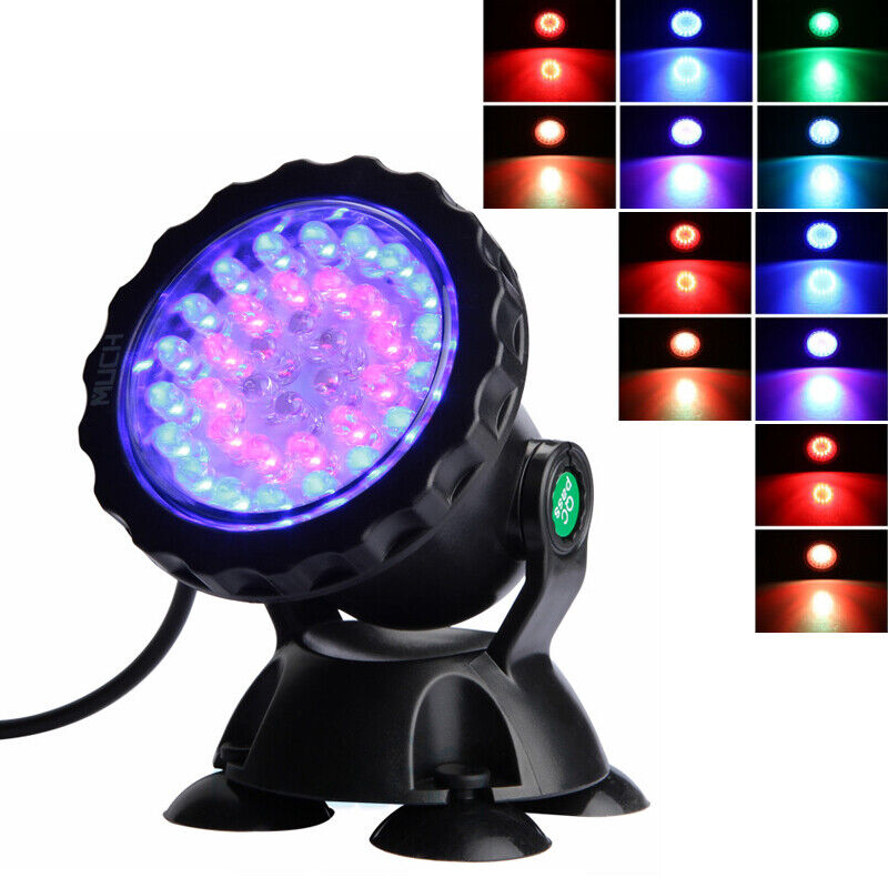 nye RGB Pond Lights Underwater 36 LED Havespots til Fish Aquarium US