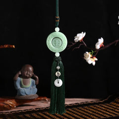 Safe Travel Coin Car Pendant Rearview Mirror Decoration Rotating Amulet 07FC0E-D4 - KOEEK