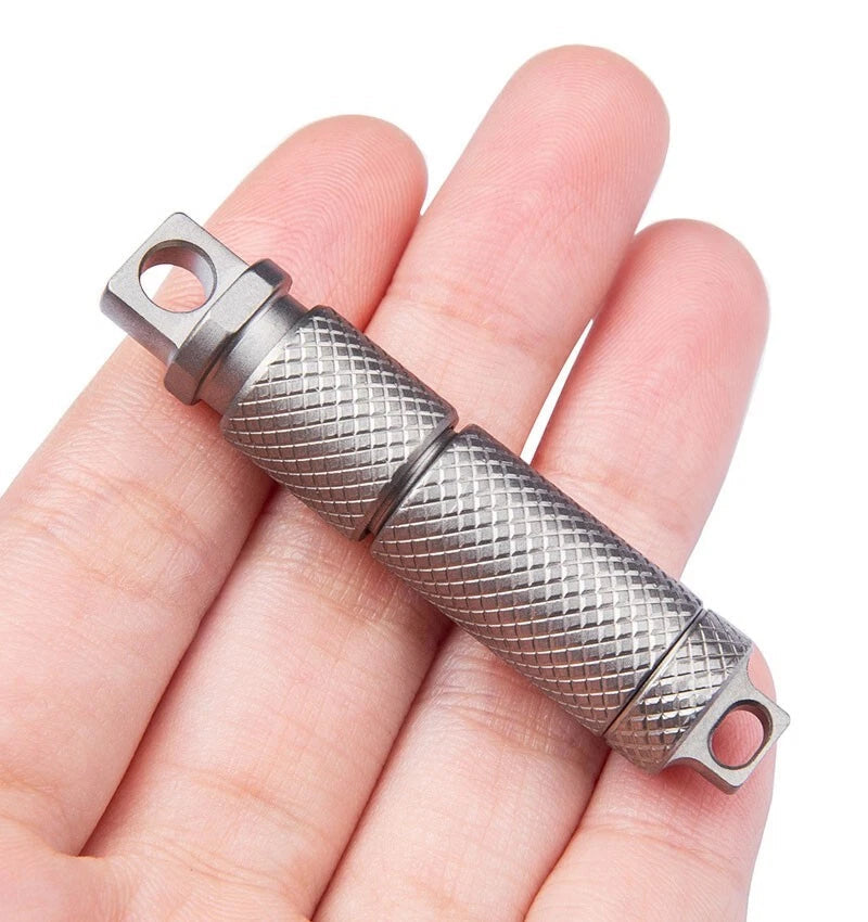 Mini Titanium Alloy Waterproof Case Portable Keychain Pendant EDC Multi Tool 07FC0E-D4 - KOEEK
