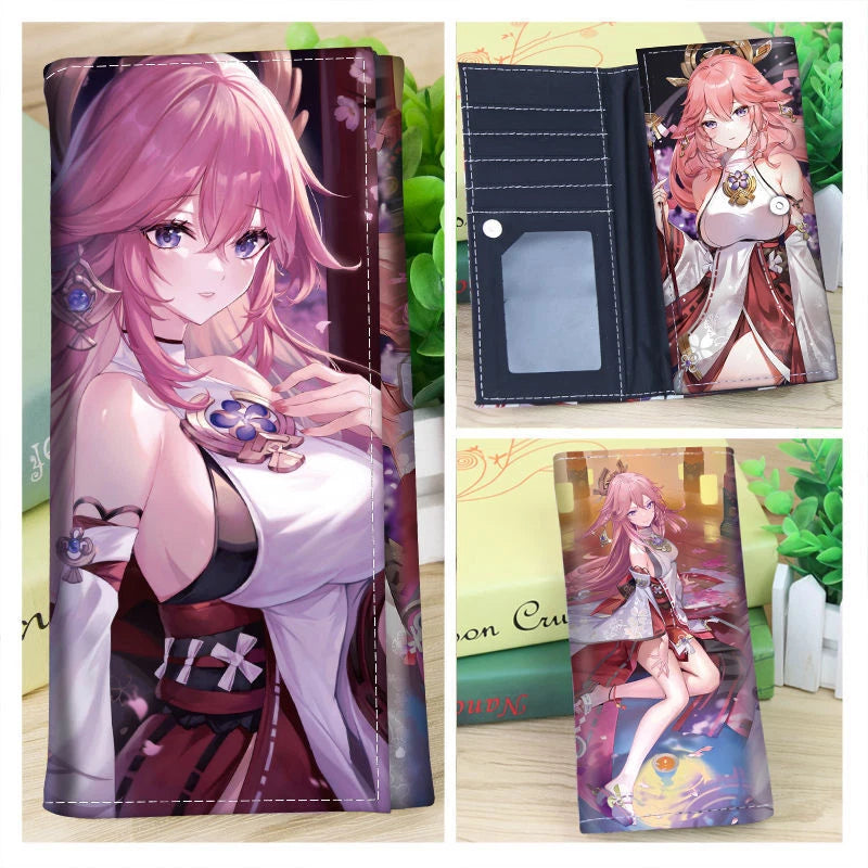 Anime  Yae Miko Purse Long Wallet Anime Cosplay Purse 07FC0E-D4 - KOEEK