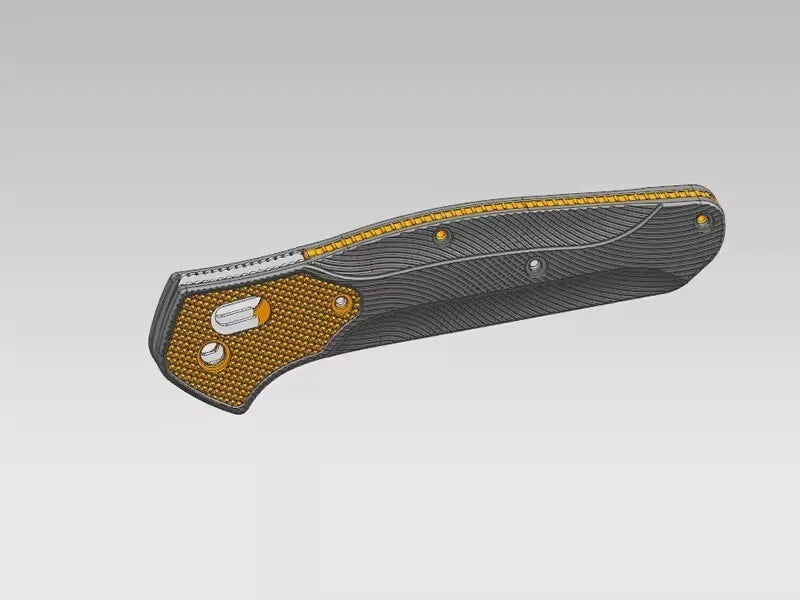 1 Pair Titanium Inlaid With Brass Handle Scales for Benchmade 940 Osborne Knives 07FC0E-D4 - KOEEK