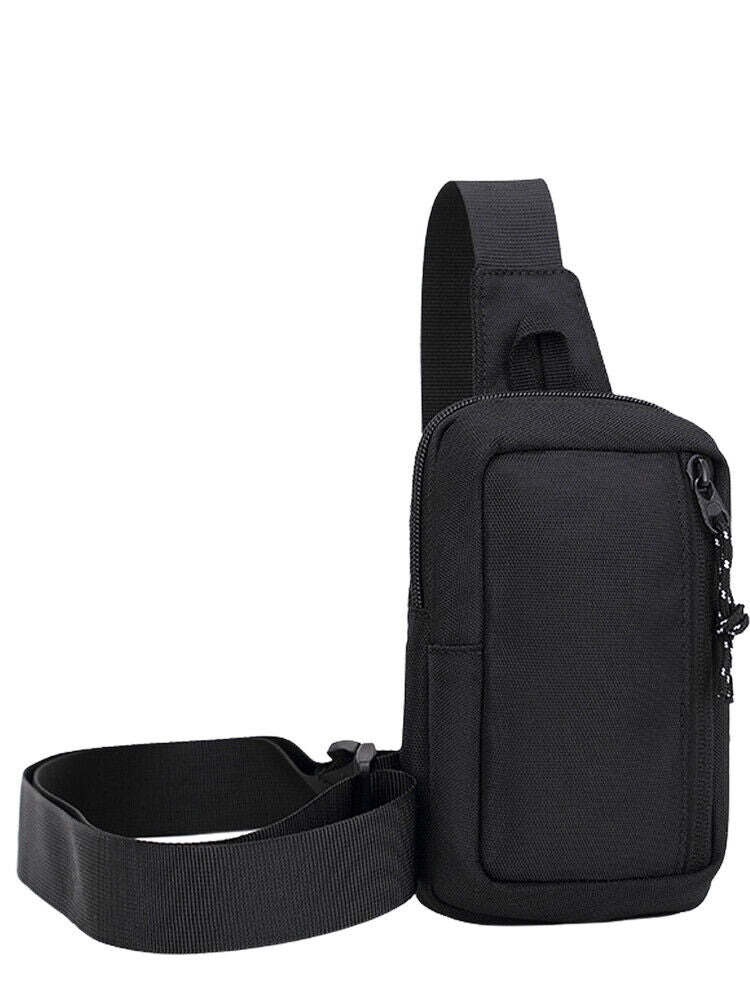 new Men Sling Bag Chest Fanny Packs Cross Body Travel Sports Shoulder Backpack Black koeek - KOEEK