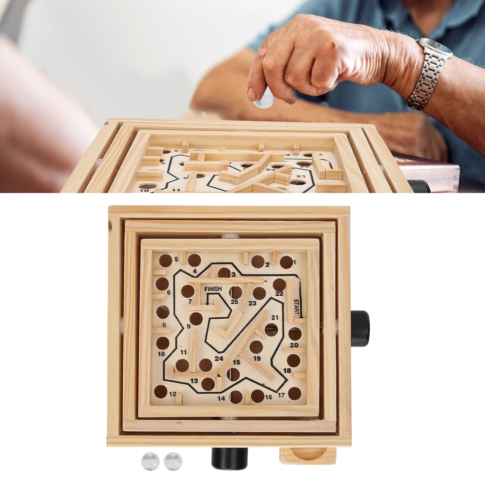 new Wooden Maze Puzzle Toy Balances Board Table Maze Game Prevent Dementia For E HPT koeek - KOEEK