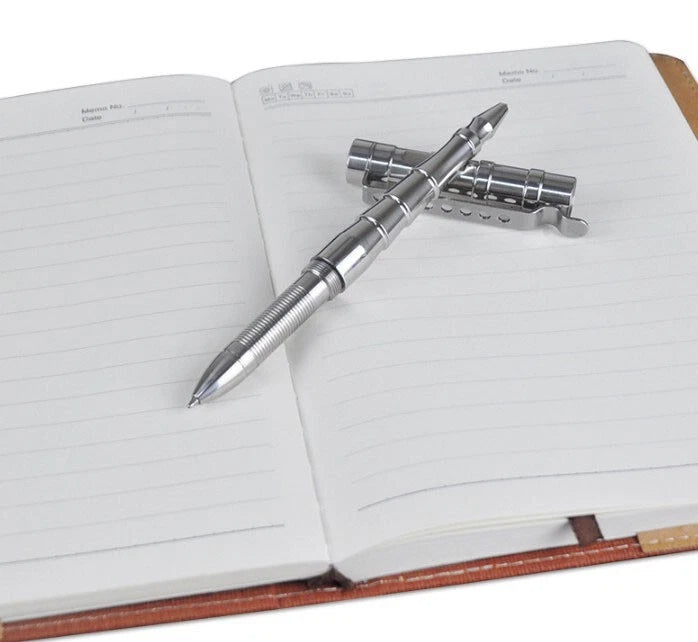 Practical Stainless Steel Ball Pen Signature Tactical Pens w 5pcs G2 Refills EDC 07FC0E-D4 - KOEEK