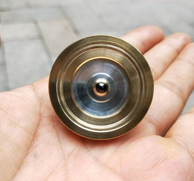 Brass Hand Twisting Spinning Top Gyro Gyroscope Collection Spinner Toys 07FC0E-D4 - KOEEK