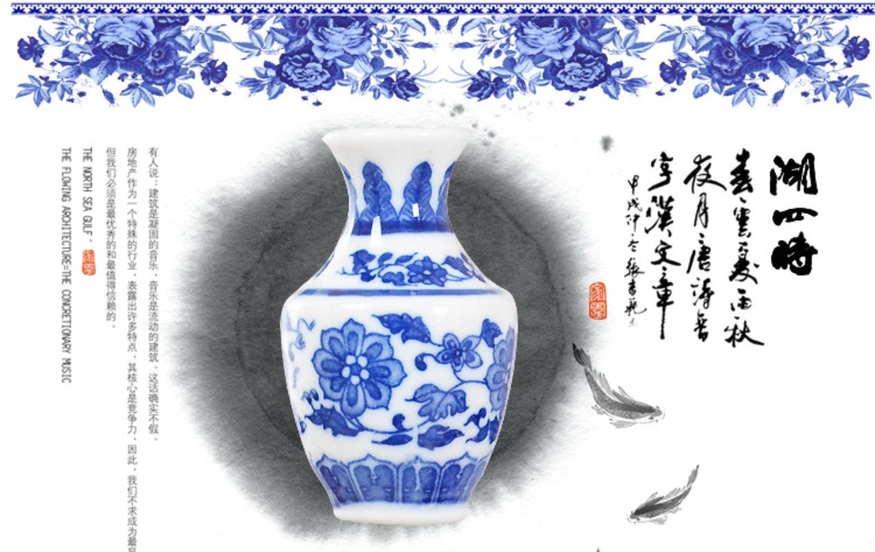 Blue and White Porcelain Car Hanging Ornament Ceramic Vase Interior Decor 07FC0E-D4 - KOEEK