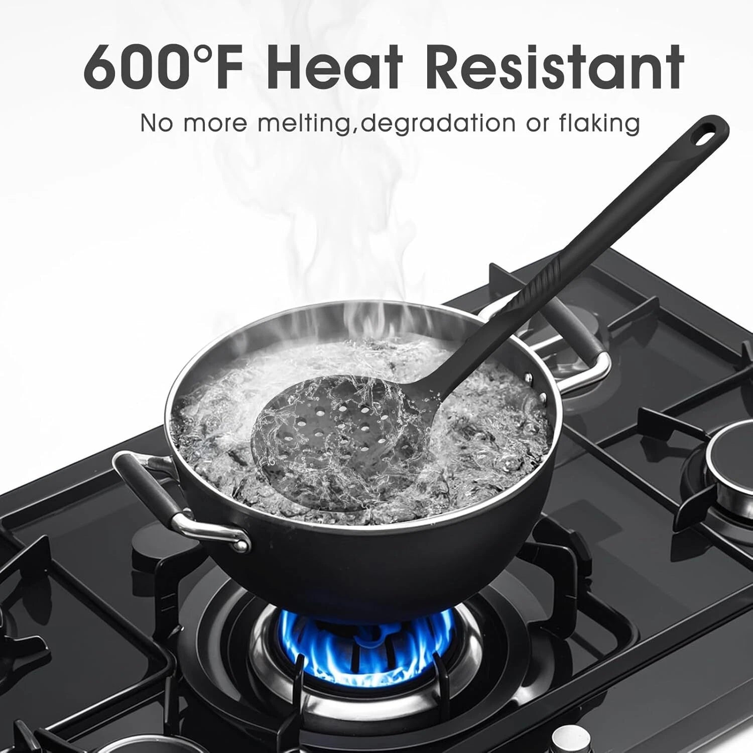 Silicone Cooking Utensils Set 600°F Heat Resistant,Nonstick Kitchen Utensil Set 07FC0E-D4 - KOEEK